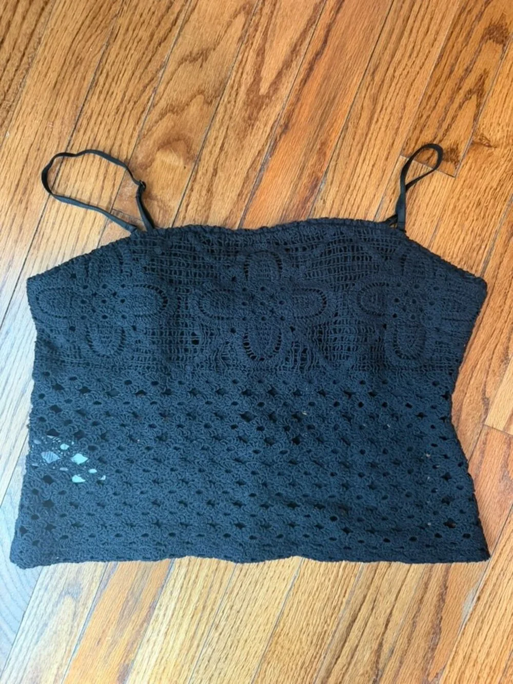 NWOT Women's J. Crew Crochet Bandeau Tank Top, Black, Size: Small
